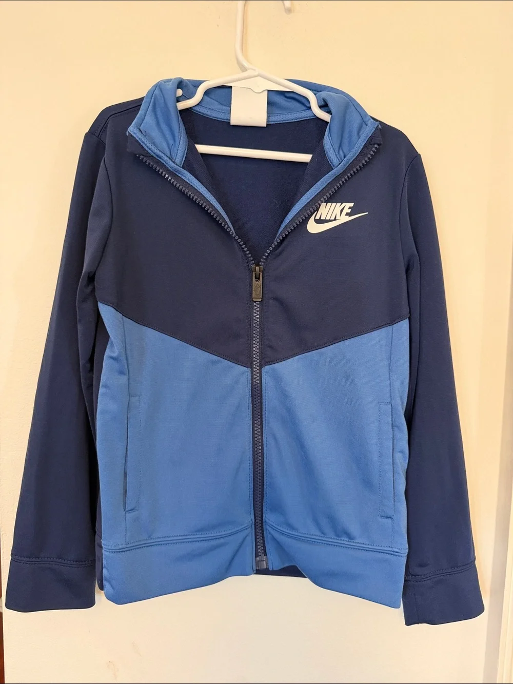 Kids Nike Blue Two-Tone Full-Zip Puffer Jacket- Size 6